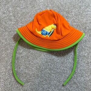 Hanna Andersson Kids Sun Hat Dinosaur Surfboard Orange Green Size S